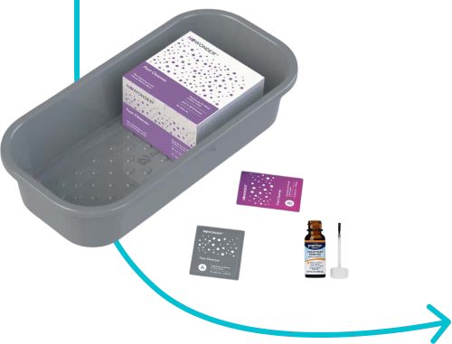 NoWonder Plantar Warts Kit with an arrow pointing to the right