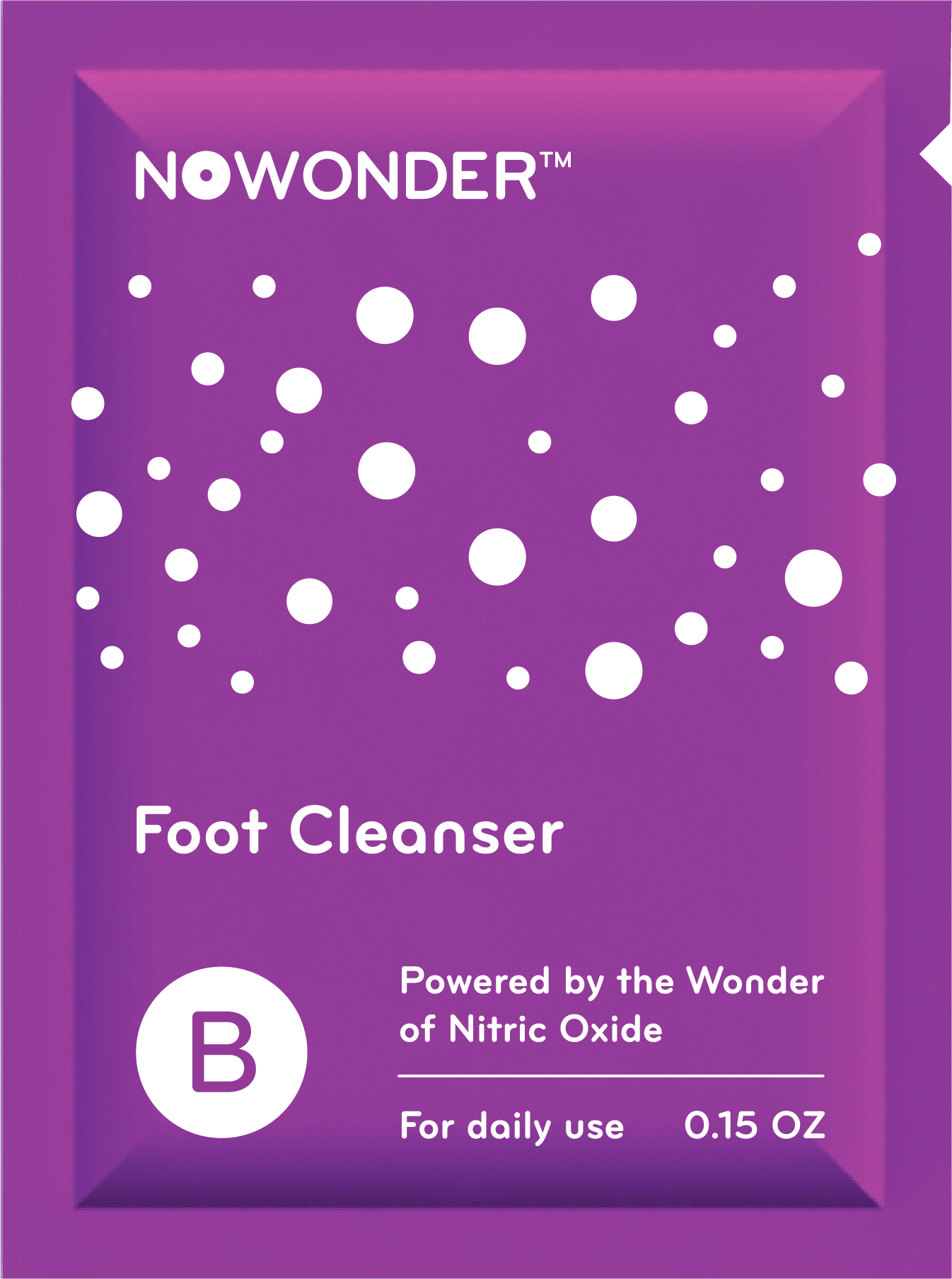 A purple sachet of NoWonder Foot Cleanser B