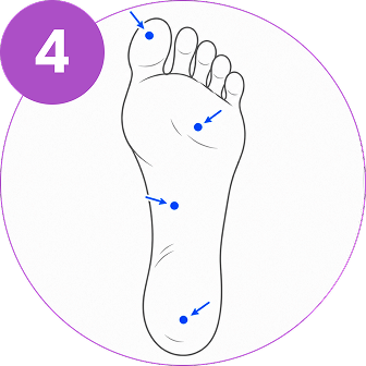 Instruction graphic 4 showing to apply salicylic acid serum.